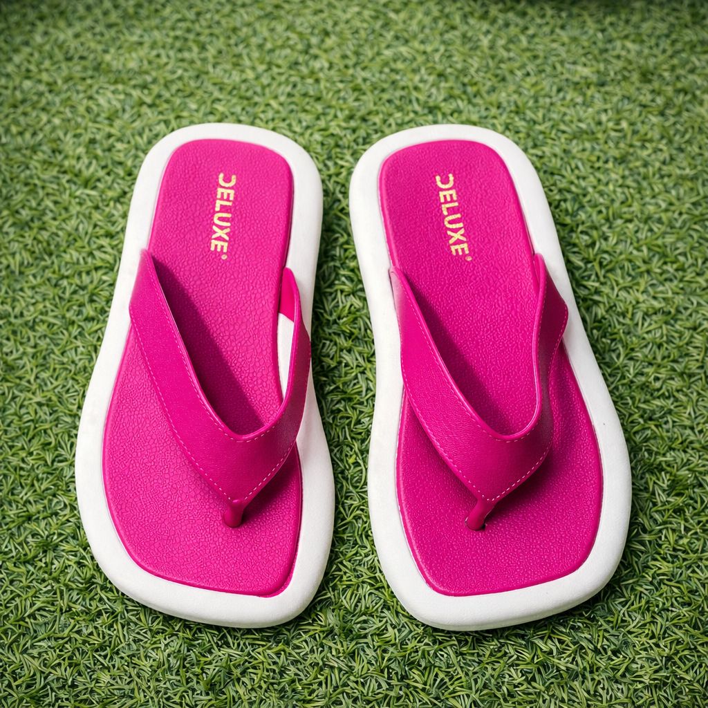 Deluxe Women’s Pink Comfort Flip-Flops – Soft Cushion Everyday Wear
