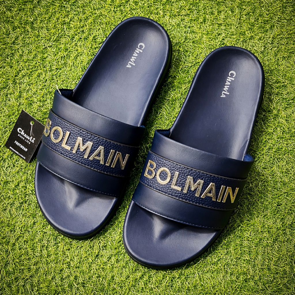 CHAWLA Men’s Premium Slides – BOLMAIN Strap | Cushioned Comfort